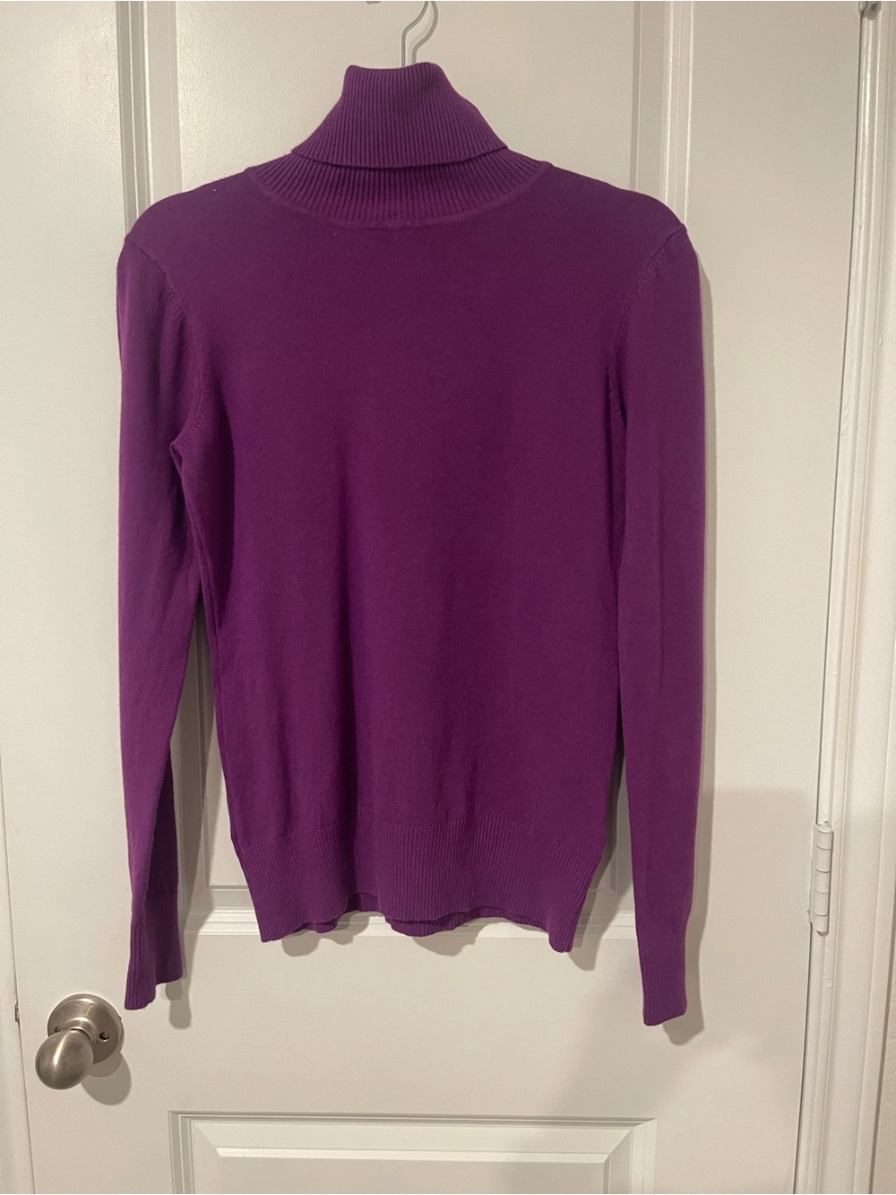 Women's Purple Turtleneck Sweater - Classic Lightweight Knit